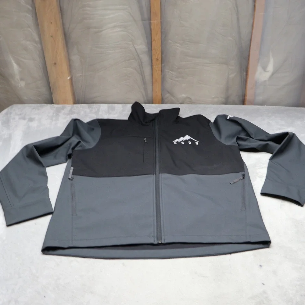 North Face Jacket Mens Large Black Castle Rock Softshell‎ Wind Resistant LOGO